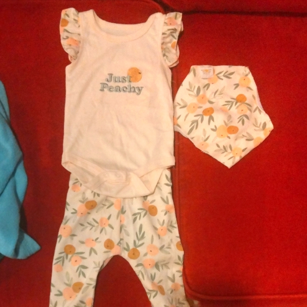 Just Peachy Kids Matching Set - White and Orange